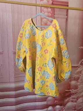 Arianne Elmy Gold-Yellow Floral Embroidered Dress